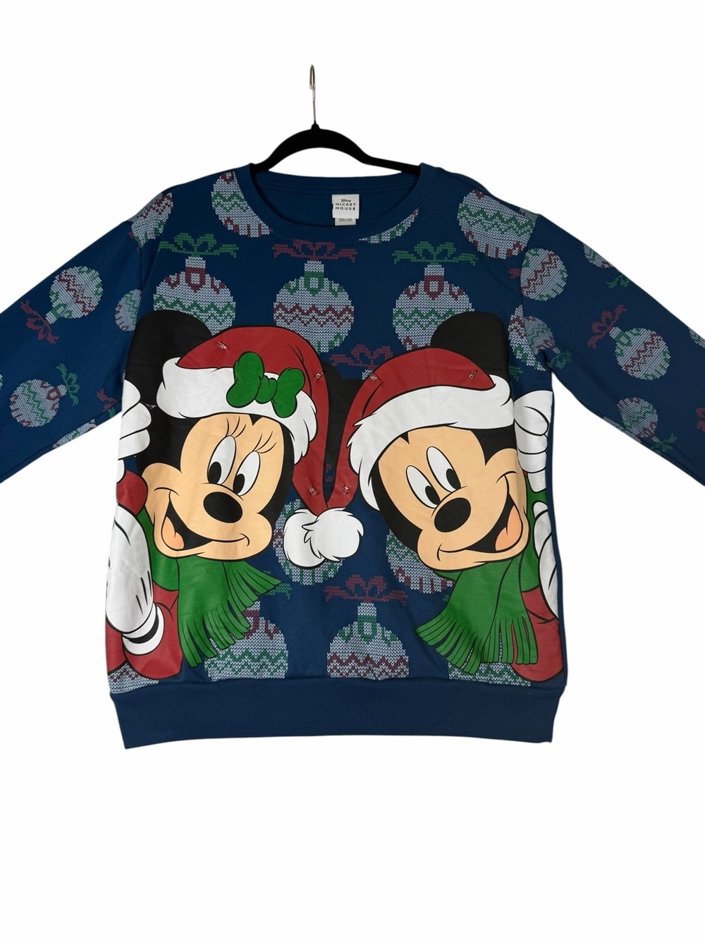Disney Mickey & Minnie Holiday Sweater - Navy, Red, Green Light Up New with Tags